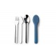Cubiertos Camping Inox Set-3 C/funda Silicona -
