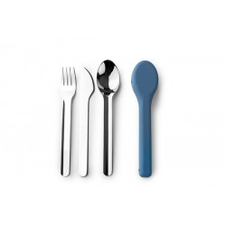 Cubiertos Camping Inox Set-3 C/funda Silicona -