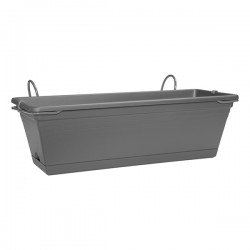 Jardinera Balcon+bandeja Antracita 40 Cm