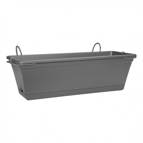 Jardinera Balcon+bandeja Antracita 40 Cm
