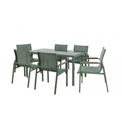 Conjunto Acero Verde Guinea 7 Pzas