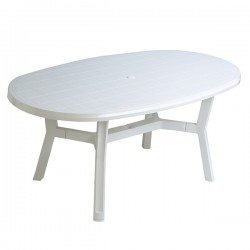 Mesa Jardin Oval Blanca -