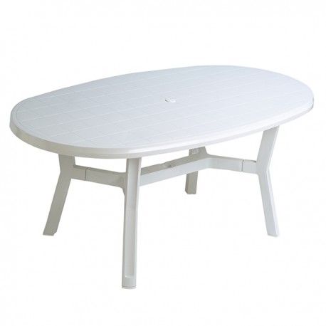 Mesa Jardin Oval Blanca -
