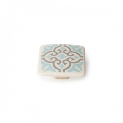 Pomo Azulejo Azul Zamak 37 Mm