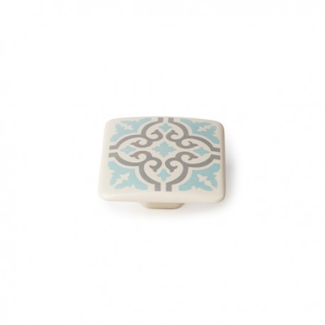 Pomo Azulejo Azul Zamak 37 Mm