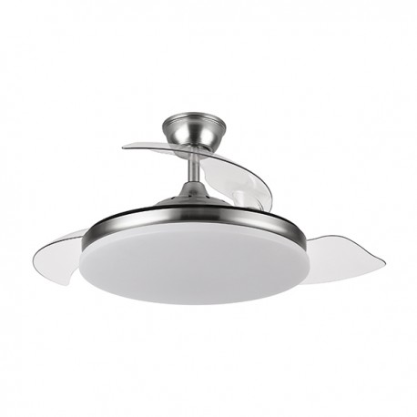 Ventilador Techo C/luz Techo 3 Asp Retractil Plata 108 Cm