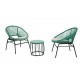 Conjunto Acero/pe Ratan Eolo 3 Pzas