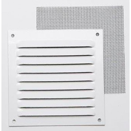 Rejilla 0,8 Mm Con Mosq Lacado Blanco Con Gancho 10x10 Cm
