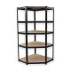 Estanteria Esquinera Negra 5 Baldas Modulables 80x40x180