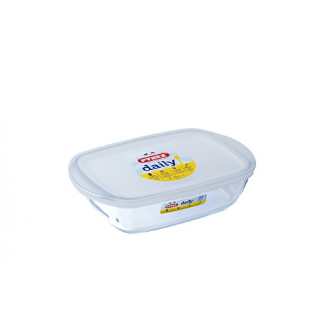 Fuente Rectang Vidrio C/tapa Daily 2,5 L 28x20 Cm