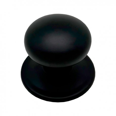 Pomo Puerta Negro Liso 70x80 Mm