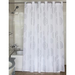 Cortina BaÑo Textil Anilla Facil Plata 180x200 Cm