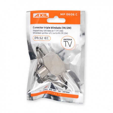 Distribuidor Antena Coaxial 2m + 1h Blindado Axil -