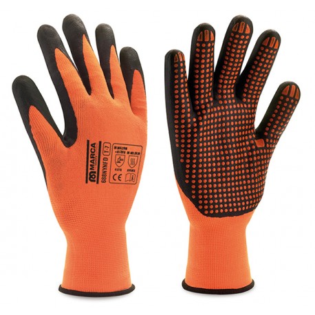 Guante Sin Costura Naranja T.10
