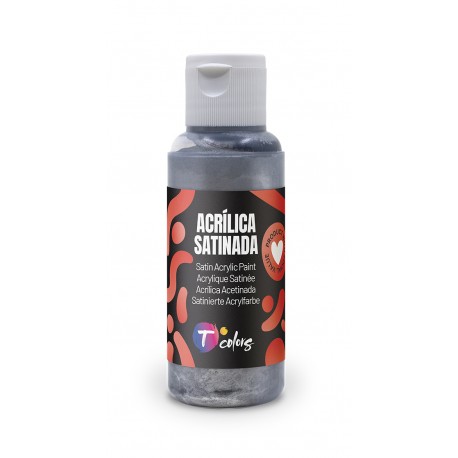 Pintura Manualidades Acrilica Plata Sat 80 Ml