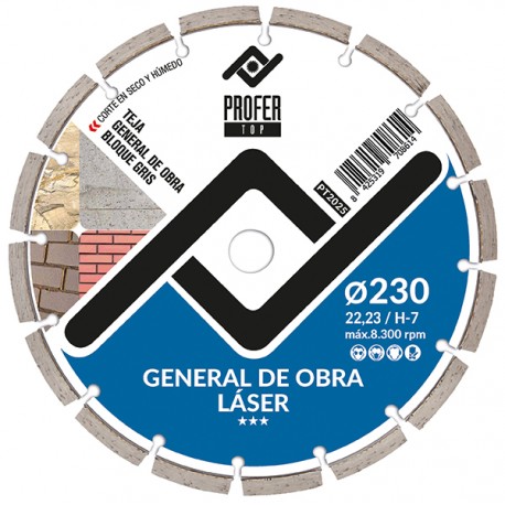 Disco Diamante General Obra Laser 230x7mm