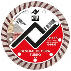 Disco Diamante General Obra Turbo 115x10 Mm