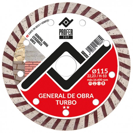 Disco Diamante General Obra Turbo 115x10 Mm