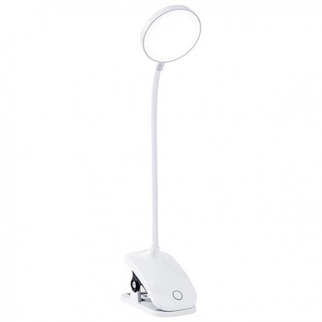 Lampara Led Recarg Redonda Con Pinza Blanca 7 W