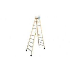 Escalera Madera Tijera 10+10 PeldaÑos Plabell