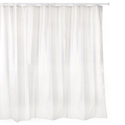 Cortina BaÑo Poliester Blanco 220 X 200 Cm Con Anillas Tatay