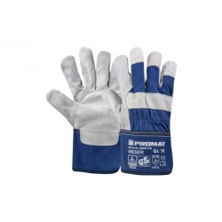 Guante Piel Serraje Vacuno Weser Gris/azul T 10 Promat