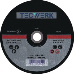 Disco De Corte Acero Recto 22,23 Mm D125x1,6 Mm Tecwerk