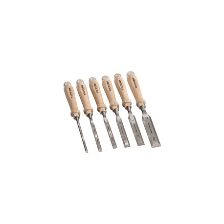 Formones Carpintero Mango Madera Juego 6pz 6-10-12-16-20-26