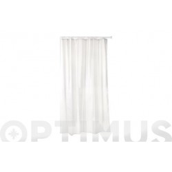 Cortina BaÑo Poliester Blanco 140 X 200 Cm Con Anillas Tatay