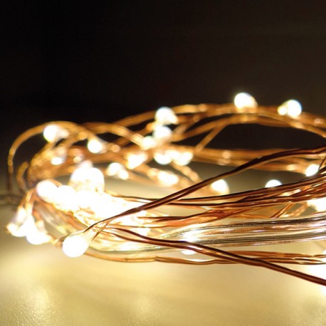 Guirnalda A Pila Fija 40 Leds Luz Blanca Calida 2,05 M