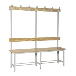Banco Vestuario Con Percha Madera/metal 150 X 160 X35 Cm Sim