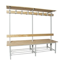 Banco Vestuario Doble Con Percha Madera/metal 100 X 180 X 67