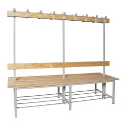 Banco Vestuario Doble Con Percha Madera/metal 100 X 160 X 67