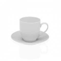 Taza Cafe Porcelana Blanca Set-6 80 Ml