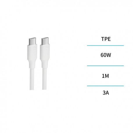 Cable Conex Usb-c / Usb-c 60w 3a Silicona 1 M