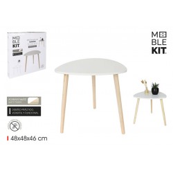 Mesa Auxiliar Madera Blanca 48 Cm