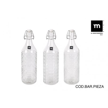 Botella Vidrio Decorada Surtida 1,1 L