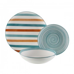 Vajilla Porcelana Rayas 18 Pz