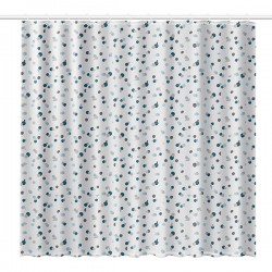 Cortina BaÑo Polyester Blanca Puntos 180x200 Cm