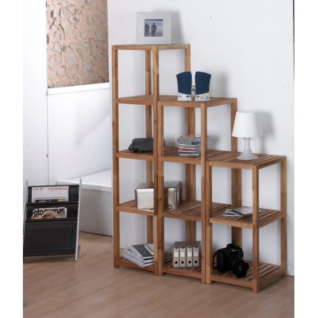 Estanteria Madera Cuadrada White 3 Baldas 35x35x75