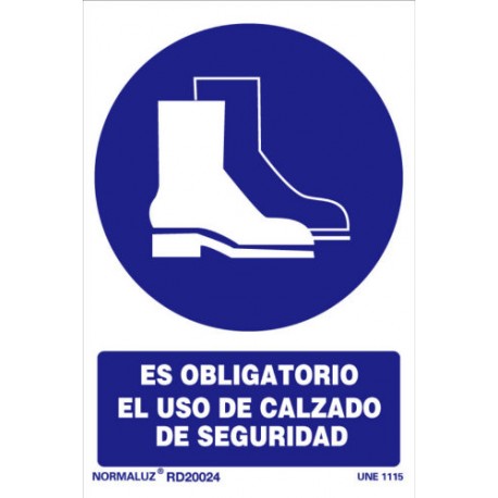 SeÑal Pvc 0,7mm Obligatorio El Uso De Calzado Seguridad 210x