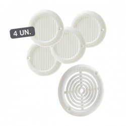 Kit 4 Rejillas Atornillar Abs Blanco 6,4 Cm