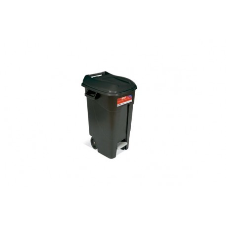 Contenedor Negro Con Pedal 120l Tapa Negra Tayg