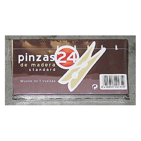 Pinza Tender Ropa Muelle 7 Vueltas Mad Tarres 24 Pz