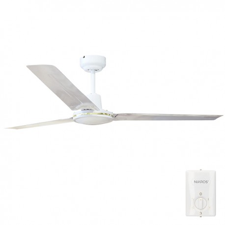 Ventilador Techo Saltok 3 Aspas Con Mando Blanco -