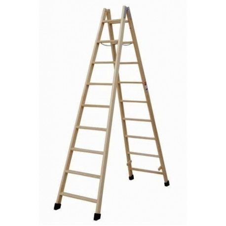 Escalera Madera Doble Con Taco 9x9