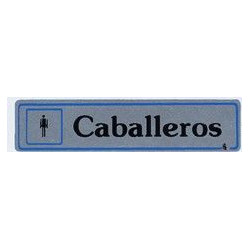 Placa Señal Adh 175x040mm Caballeros Alu Pla Superl.