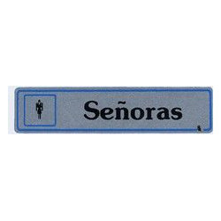 Placa Señal Adh 175x040mm Señoras Alu Pla Superl.