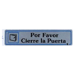 Placa Señal Adh 175x040mm P.favor Cierre Pta Alu Pla Superl.