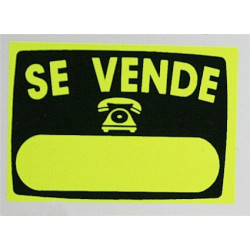 Cartel Señal 50x70cm Se Vende Radiante Glasspack Superl.